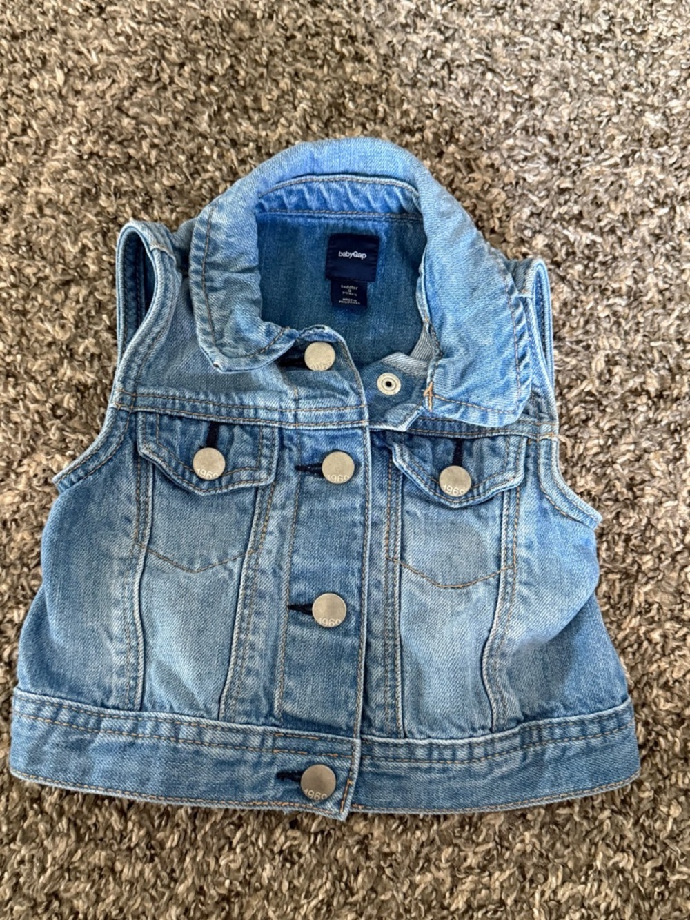GAP Light Blue Denim Vest for Kids - Button Front